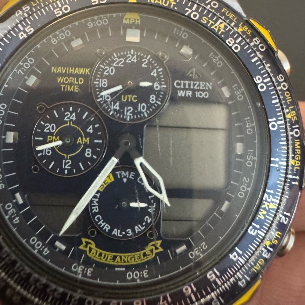 Citizen Navihawk Blue Angels Smartwatch - Black and Gold
